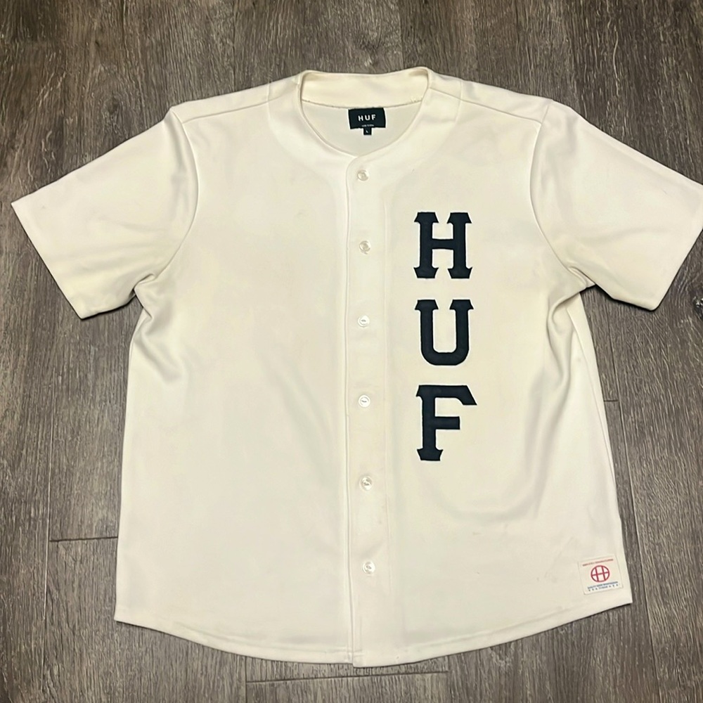 HUF baseball jersey. Vintage style. Used condition few minor stains.